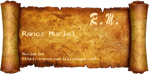 Rancz Muriel névjegykártya